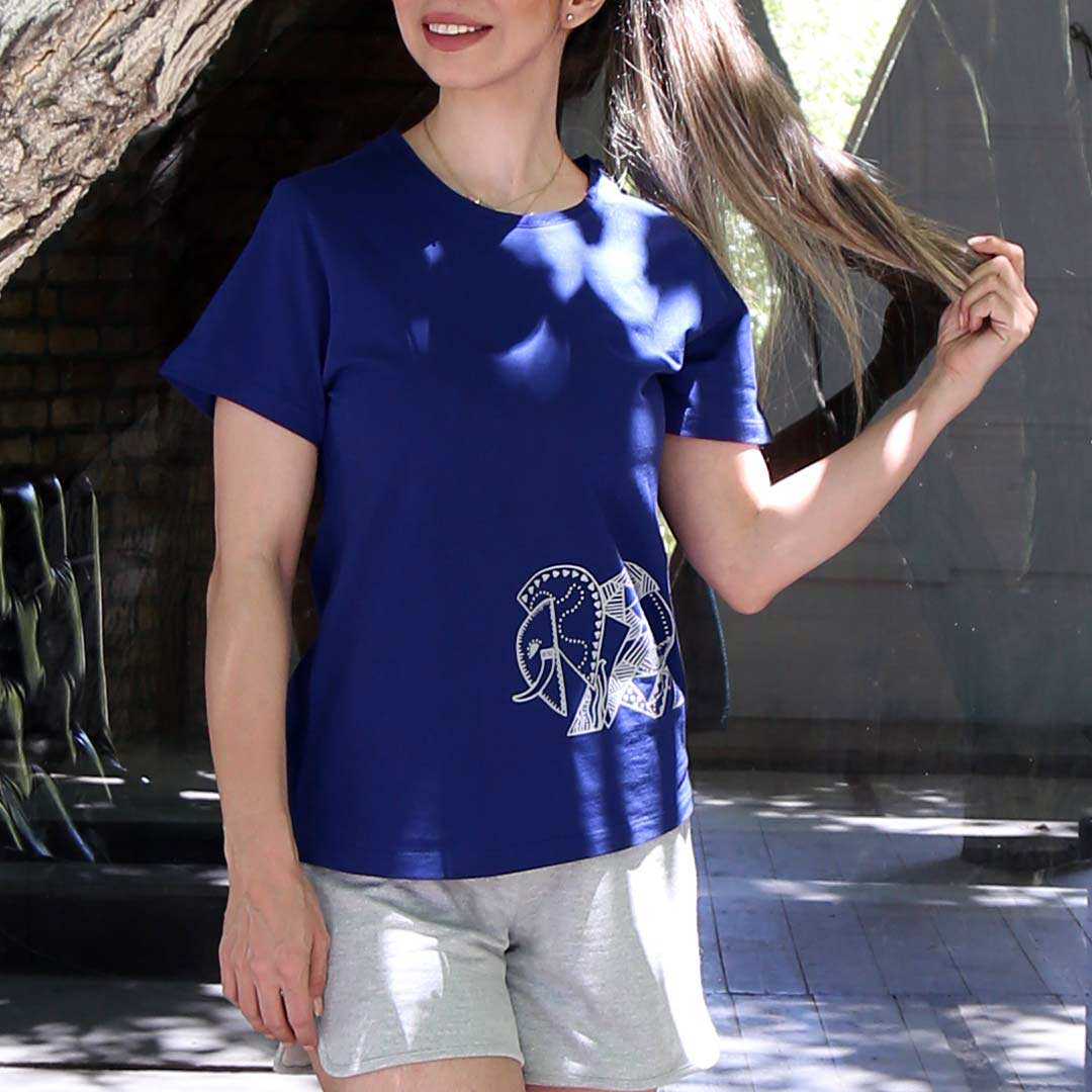 تی شرت و شلوارک زنانه طرح دار