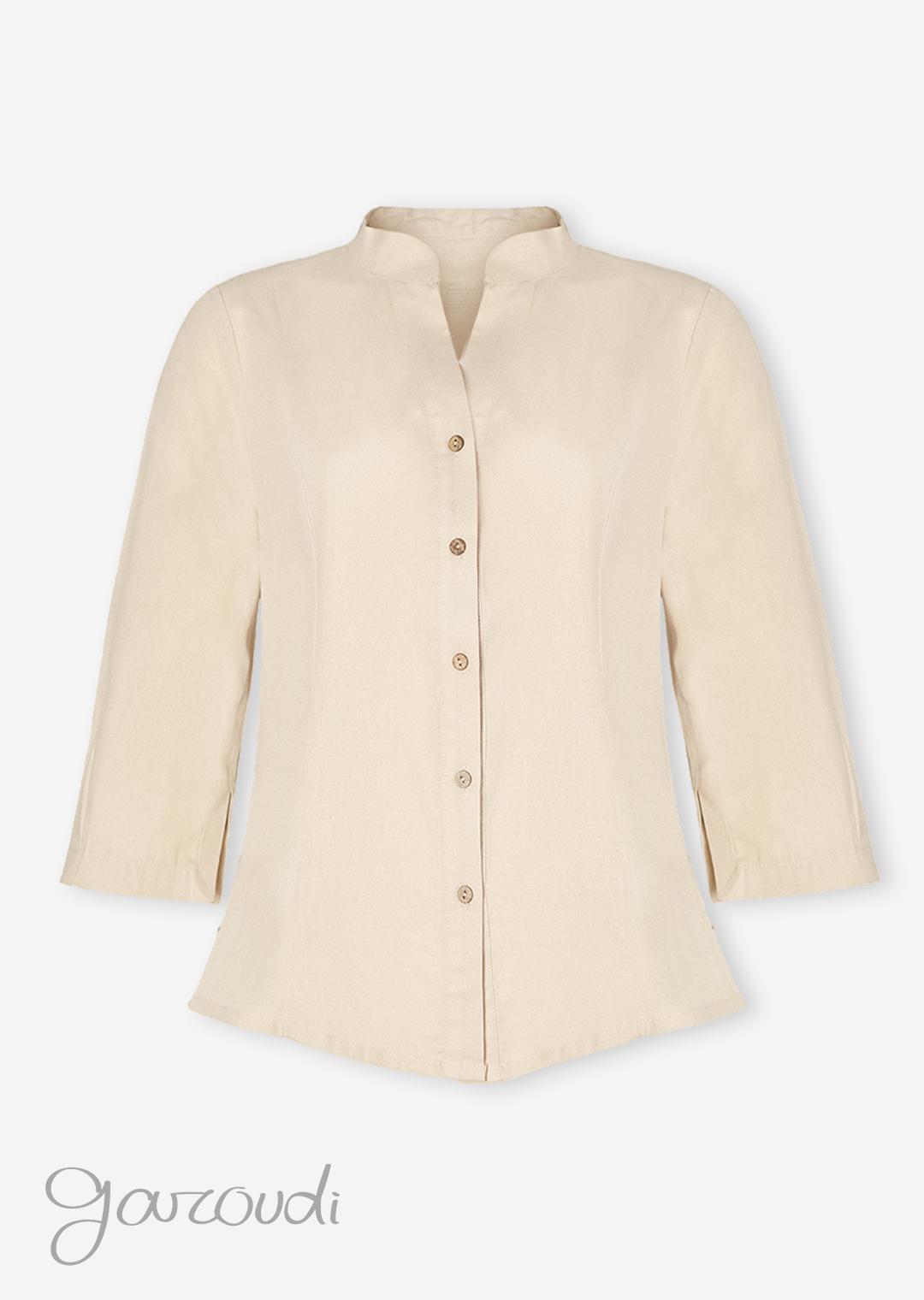 شومیز زنانه لینن یقه ایستاده